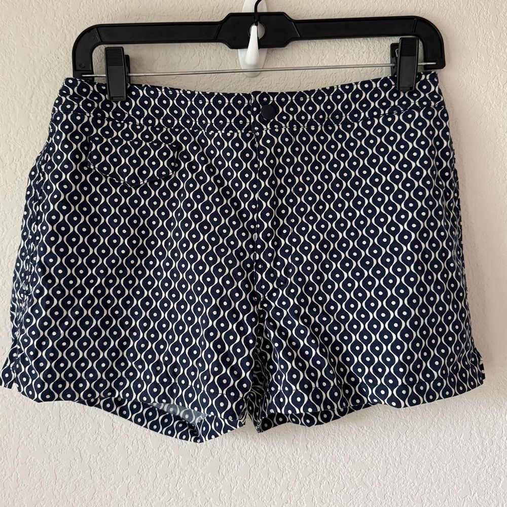 J.Crew 2.5” Stretch‎ Eco Pool Shorts Twist Print Sz 30 Shorts Beach Coastal